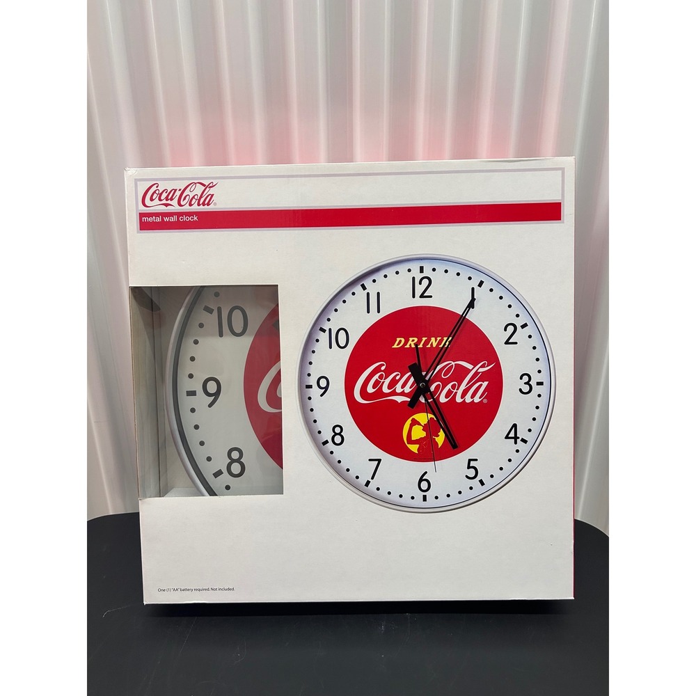 Coca-Cola 15 Inch Metal Wall Clock Vintage 1939-1940 Graphic NIB 99208